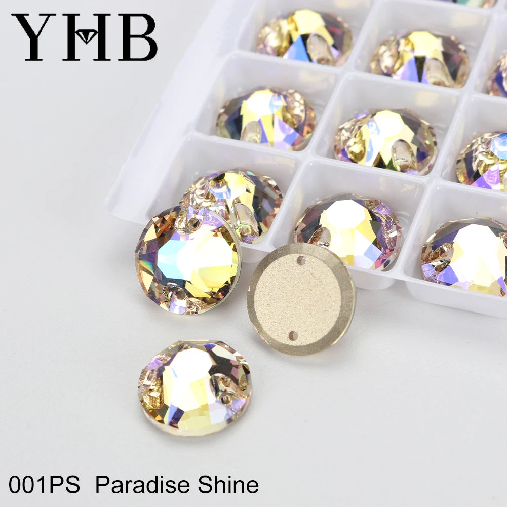 YHB XIRIUS AB Moonlight Glass Crystal — Flatback Sew-On Rhinestones for Garments, Clothes & Bags