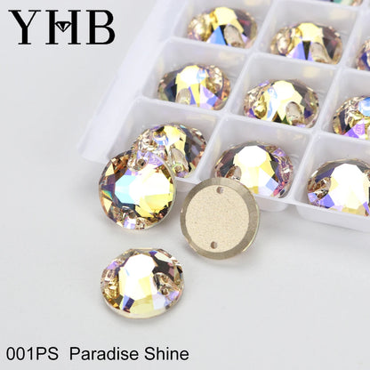 YHB XIRIUS AB Moonlight Glass Crystal — Flatback Sew-On Rhinestones for Garments, Clothes & Bags