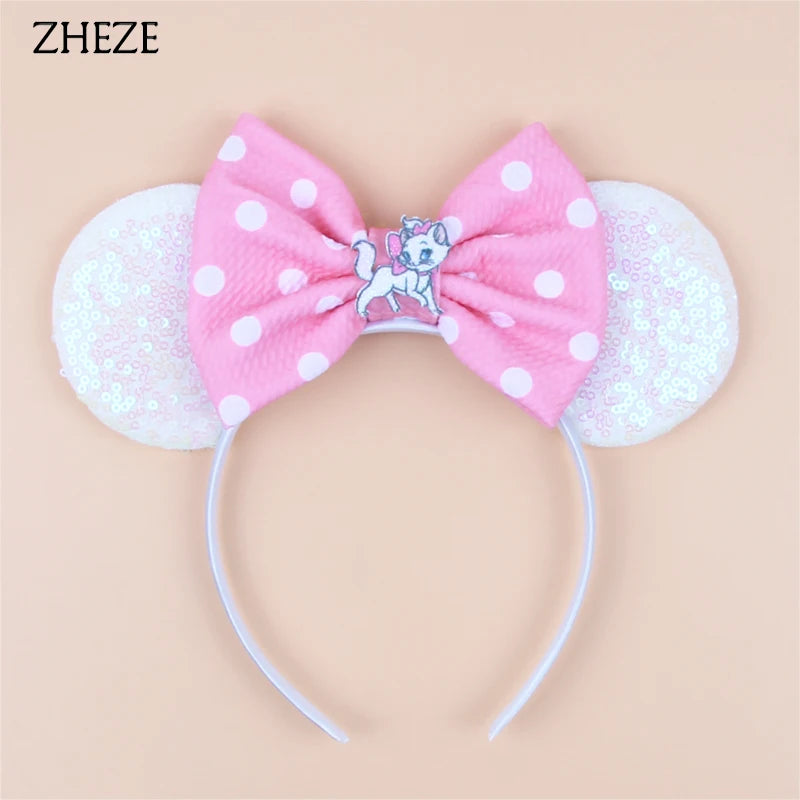 Disney Cartoon Mouse Ears Headband - Sequin Bow Hair Accessory for Girls, Birthday Parties & Cosplay