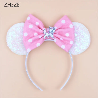 Disney Cartoon Mouse Ears Headband - Sequin Bow Hair Accessory for Girls, Birthday Parties & Cosplay