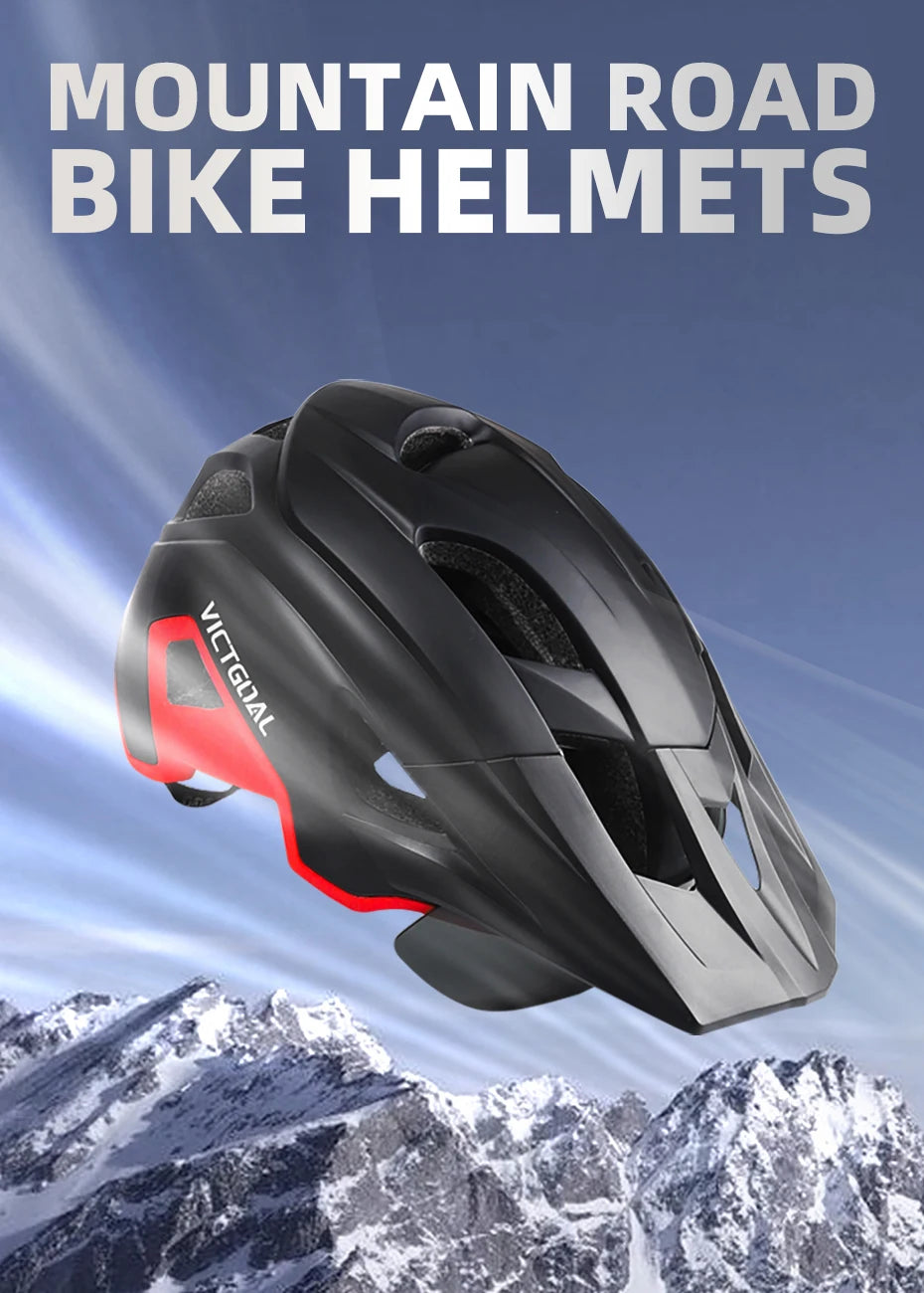 VICTGOAL LED Bike Helmet – Rechargeable Men’s Cycling Helmet with Sun Goggle Visor & Sunglasses Shield for Road & MTB Cycling