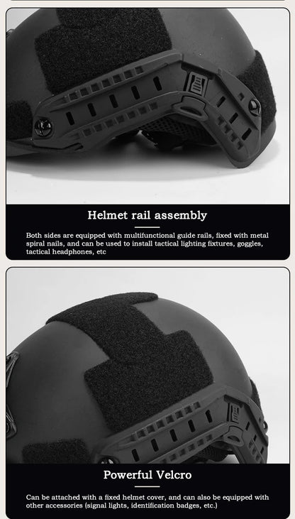 FAST Tactical Helmet – Kevlar High-Quality Outdoor Hunting Helmet with Wendy Floating Pad