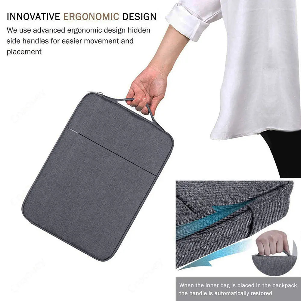 Waterproof Laptop Sleeve Handbag Case for HP - Portable Notebook Cover for 11.6" to 16" Laptops with Zipper