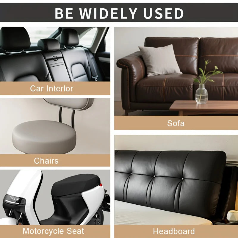 Large PU Leather Repair Patch Roll - Self-Adhesive Faux Leather Repair Tape for Sofa & Car Seats