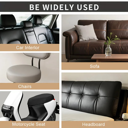 Large PU Leather Repair Patch Roll - Self-Adhesive Faux Leather Repair Tape for Sofa, Car & EV Seats