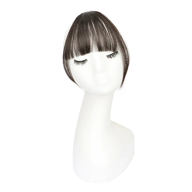 Synthetic Invisible Air Bangs Hair Extensions – Fake Front Fringe Hairpiece, Black & Brown Clip-In Bangs for Women