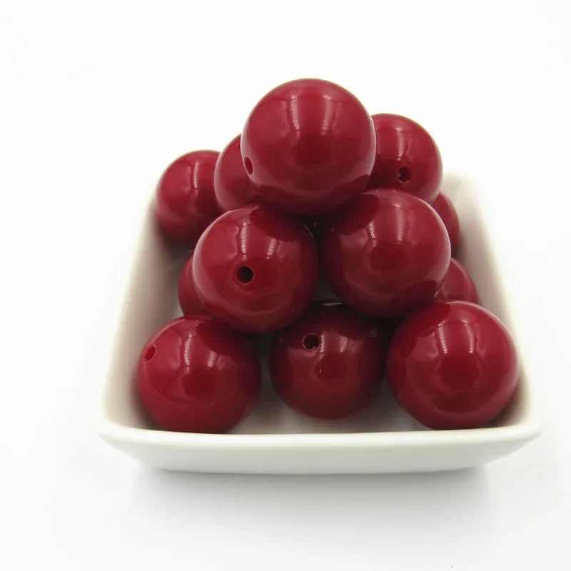 Acrylic Chunky Round Beads - 6mm to 20mm Solid Bubblegum Beads for DIY Handmade Jewelry & Craft Making