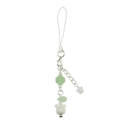 Cute Bear Strawberry Beaded Phone Charm - Y2K Coquette Keychain & Handbag Pendant Accessory Gift