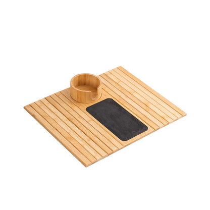 Bamboo Couch Cup Holder – Anti-Slip Foldable Sofa Armrest Tray for Cups, Snacks & Remote Control   1/2