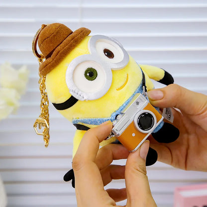 Cartoon Anime Minions Plush Keychain – Stuffed Animal Bag Hanging Toy, Perfect Gift for Kids