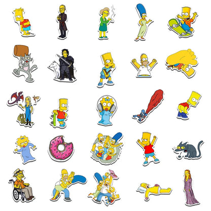 Cartoon Waterproof Stickers – 50/100-Piece Decorative Graffiti Decals for Luggage, Skateboards & Laptops