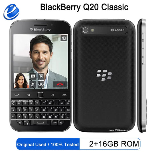 Original BlackBerry Q20 Classic 4G LTE – Unlocked Smartphone with Arabic QWERTY Keyboard, BlackBerry OS