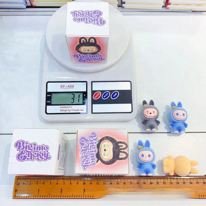 12pcs V3 Big Into Energy Cartoon Flocking Blind Box Cute Doll Desktop Ornaments Surprise Gifts for Kids