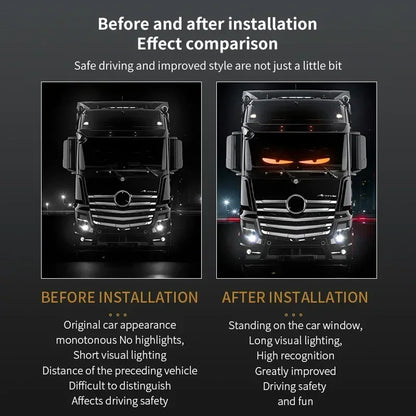 Truck & Car Devil Eye LED Pixel Panel Light – Remote-Control Soft Foldable Scrolling Display 12V/24V