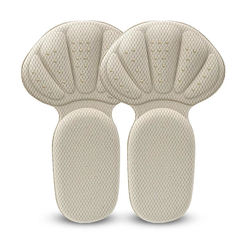 Heel Stickers Sneakers - Pain Relief Shoe Size Reducer Pads, Half Cushion Inserts for Heel Protection, T-Shaped Foot Care Pad