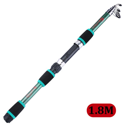 Sougayilang 1.8M Telescopic Fishing Rod - Durable Fiberglass Spinning Rod for Kids & Carp Fishing