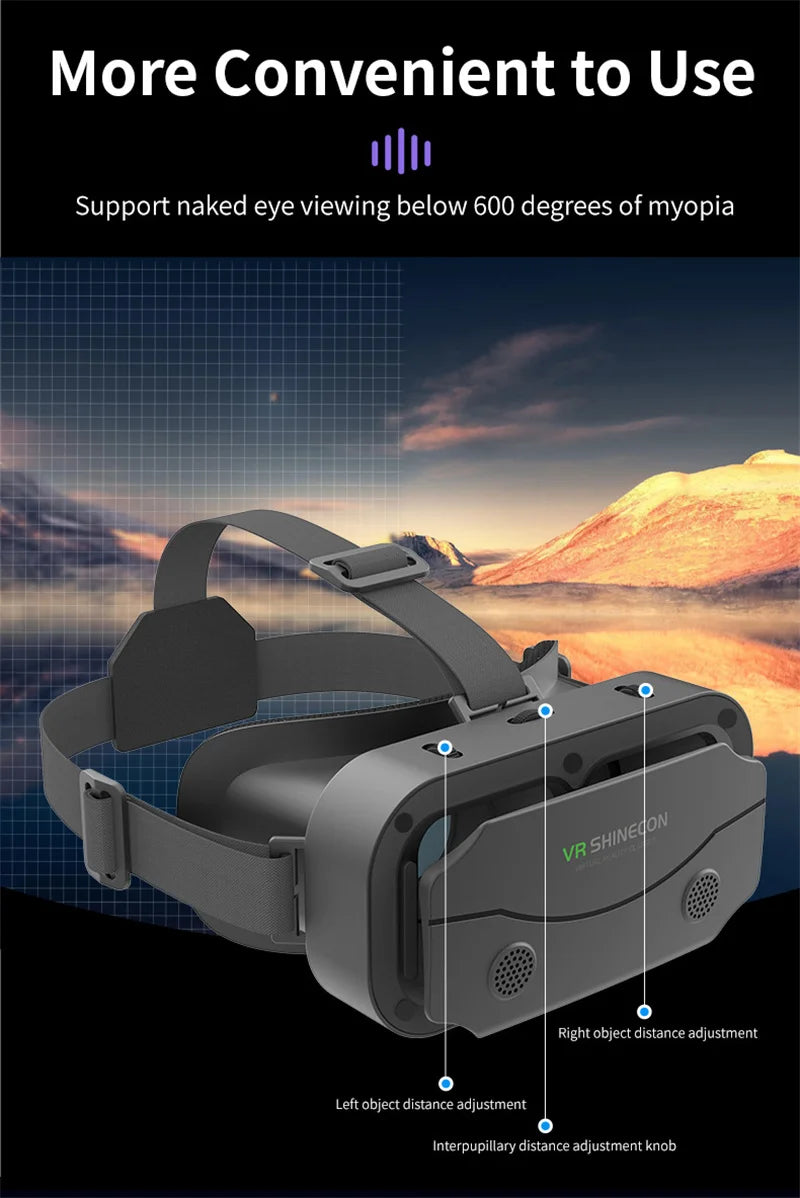 G13 IMAX Giant Screen VR Glasses — 3D Virtual Reality Helmet for 4.7–7" Phones, Game Controller Compatible