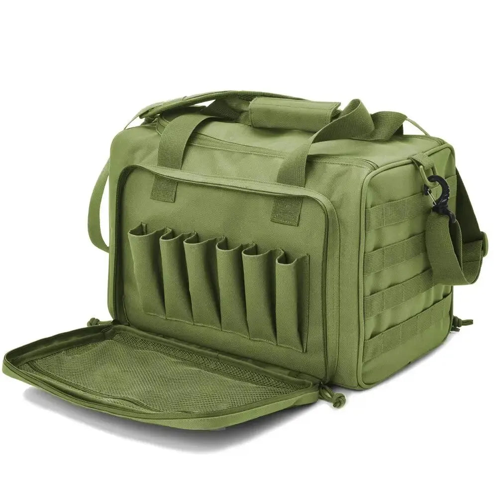 Tactical Gun Range Bag - Deluxe Pistol Shooting Duffle Bag for Range Gear & Accessories