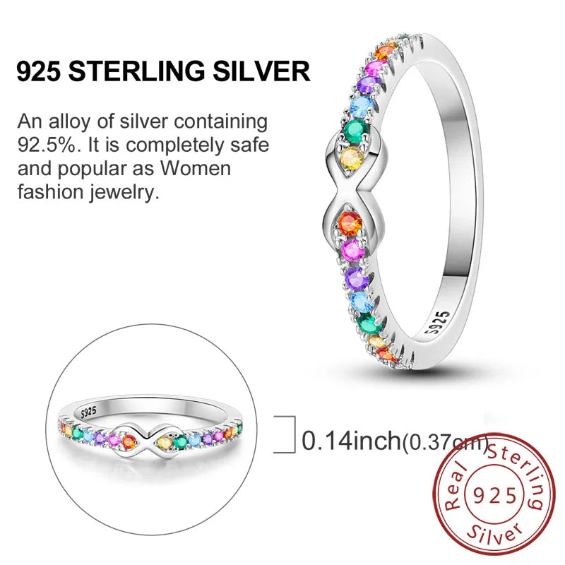 925 Sterling Silver Rings - Bow, Heart, Sun, Moon & Star Zircon Jewelry for Women, Birthday & Anniversary Gift