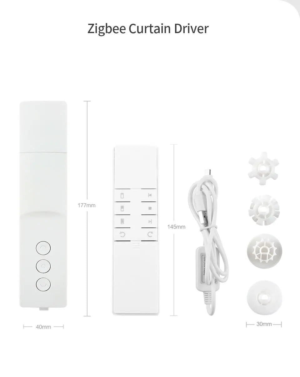 Zemismart Zigbee Smart Roller Shade Driver – Battery-Powered Electric Blinds Motor, Compatible with Tuya, Alexa, Google Home & Yandex Voice