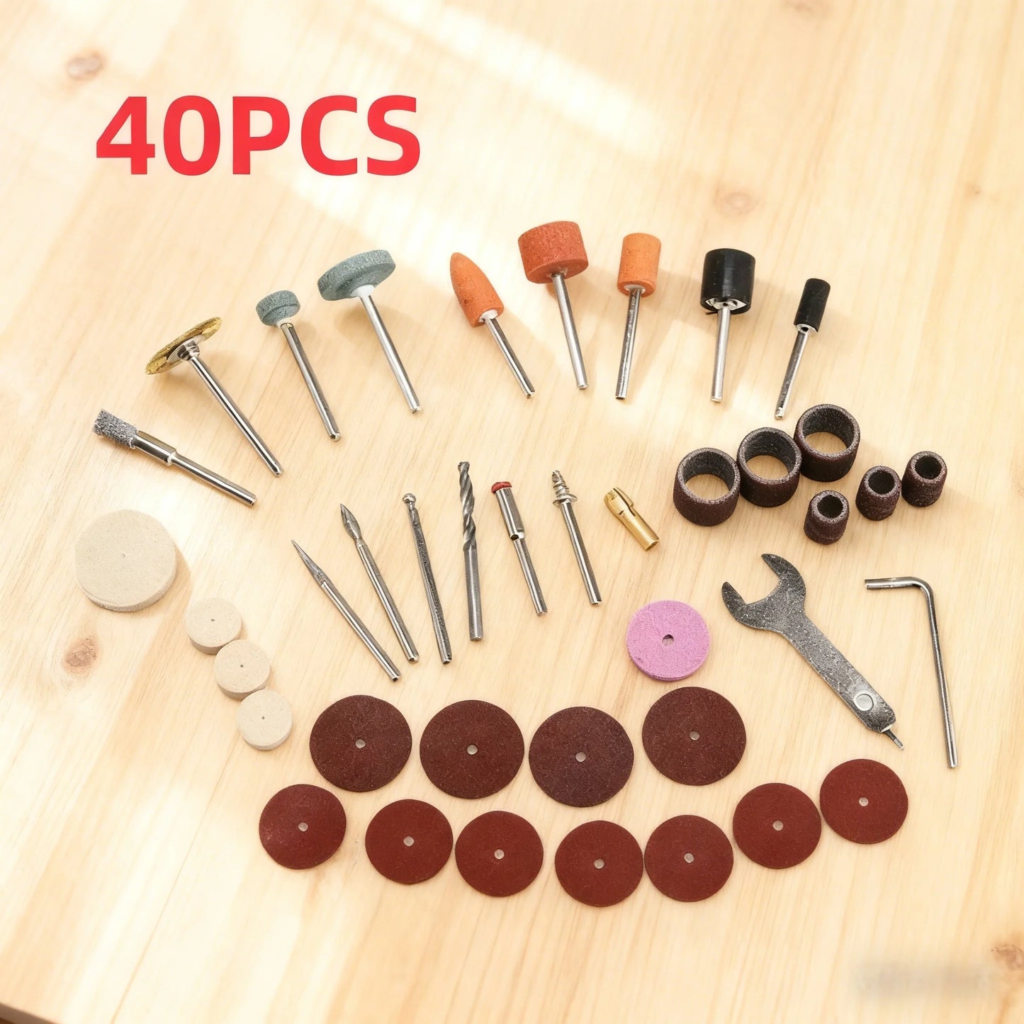40-Piece Mini Rotary Tool Accessory Set - Electric Drill Grinding, Sanding & Polishing Bits for DIY Projects