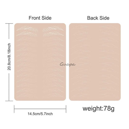 Silicone Practice Skin for Permanent Makeup — Double-Sided Latex Sheet with Brows Design for Hair Stroke Training