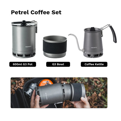 Fire-Maple Petrel Pour-Over Coffee Kettle - Gooseneck Spout with Detachable Handle for Portable Brewing