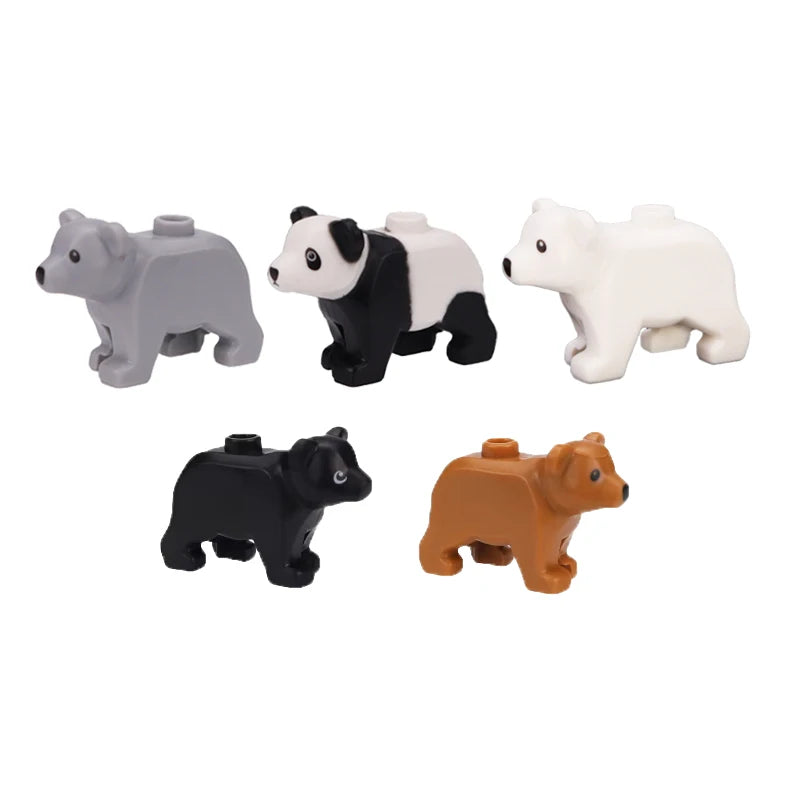 MOC Animal Scene Building Blocks – Zoo & Wildlife DIY Toy Bricks with Ducks, Cats, Dogs, Penguins, Eagles, Wolves, Bears, Deer, Sharks, Snakes, Mice, Sheep (K055)