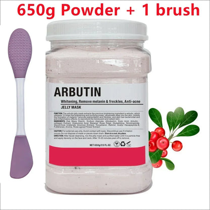 650g Chamomile Hyaluronic Acid Facial Moisturizing Mask Powder with Silicone Brush, Rose Jelly Mask for Skin Elasticity