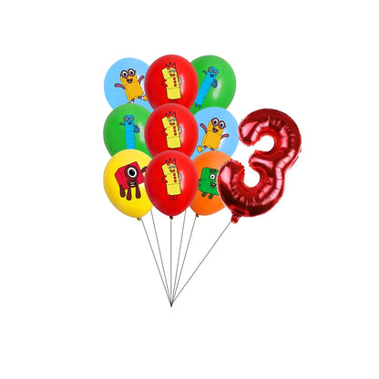 Number Birthday Building Blocks Party Decorations Set – Tablecloth, Banner, Balloons & Cake Topper for Kids & Baby Shower Supplies