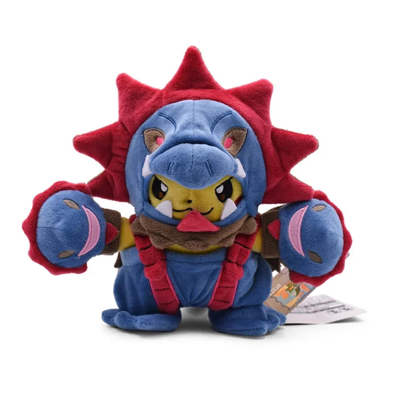 Eevee Pikachu Cosplay Plush Toy - Cute Charizard & Lucario Cartoon Stuffed Animal Doll Gift