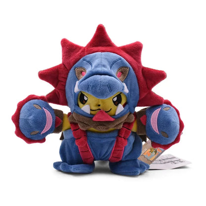 Eevee Pikachu Cosplay Plush Toy - Cute Charizard & Lucario Cartoon Stuffed Animal Doll Gift