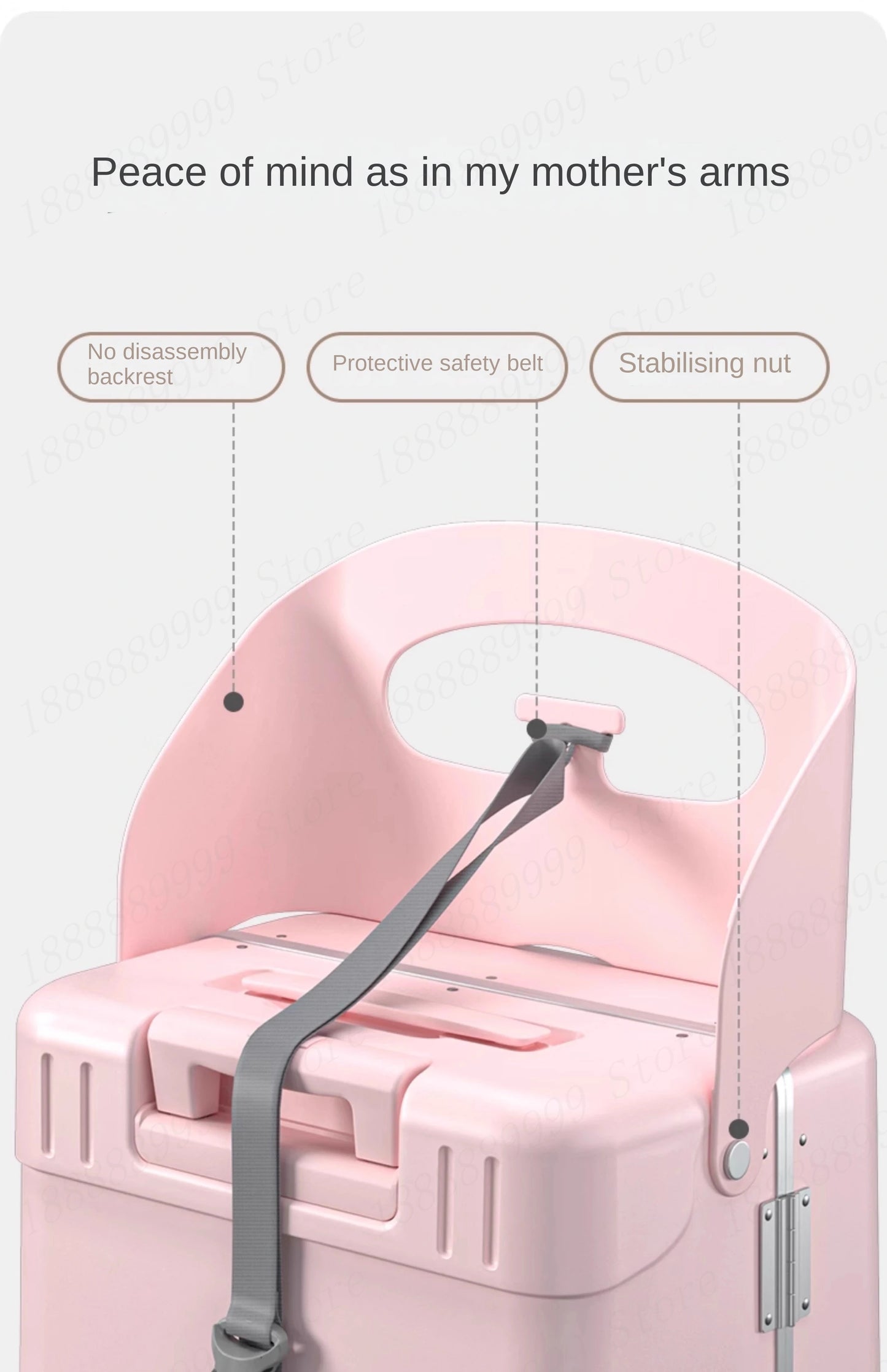 2025 Kids Suitcase with Seat & Charging Port – Baby Boarding Trolley Luggage with Safety Belts & Side Opening, 20/22/24 inch