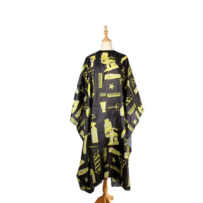 Retro Hairdressing Cape – Waterproof Patterned Salon Barber Gown, Professional Hair Stylist Cutting Apron