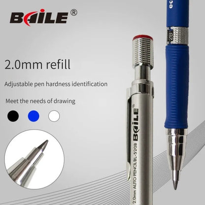 2.0mm Mechanical Pencil Set with 2B Black & Color Lead Refills – Automatic Pencil for Sketching, Drawing & Writing