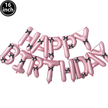 16-Inch Happy Birthday Foil Balloons Set – Pink & Blue Letter Balloons for Birthday Party Decoration