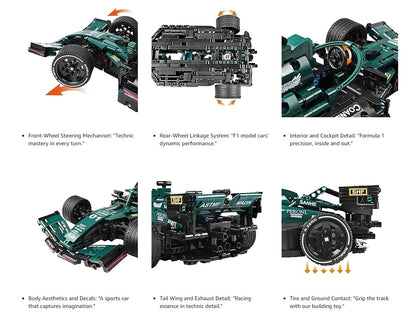 F1 Technical W14 Formula 1:8 Racing Car – 1432PCS City Speed Building Blocks, Compatible with 42141, Sports Vehicle Model Assembly Toy