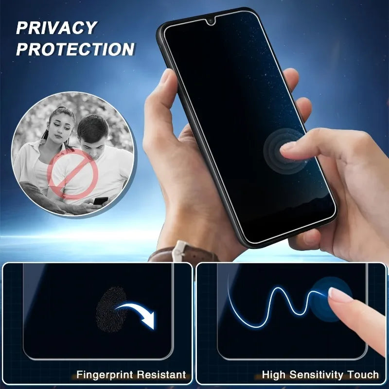 5PCS Privacy Tempered Glass Screen Protector – Anti-Spy Glass for Samsung Galaxy A11–A56 Series Protection