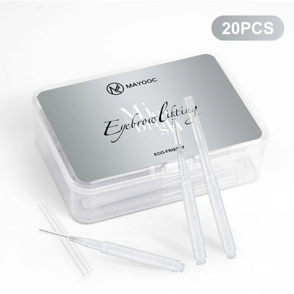 MAYOOC Mini Eyebrow Brush – Disposable Brow Lifting & Perm Brushes, Bendable Micro Eyelash Applicators Tools