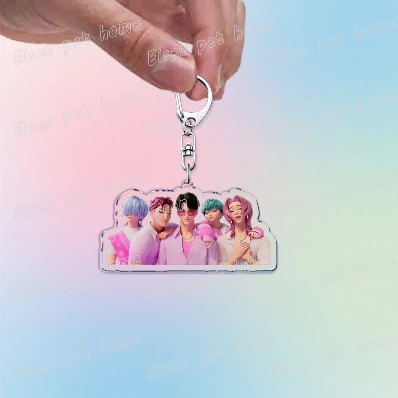 Kpop Demon Hunters Huntrix Saja Boys Keychain Bag Charm Rumi Zoey Jinu Ramen Keyring Fans Gift