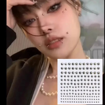 180-Piece Fake Piercing Stickers - Non-Piercing Nose, Lip, Eyebrow & Belly Jewelry Stickers