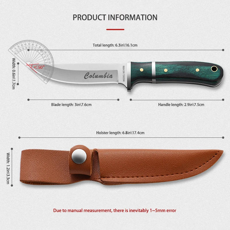 High-Quality Outdoor Hunting Knife: Professional Multifunctional Camping and Self-Defense Tool - Portable and Versatile for Eating Meat and Fruits