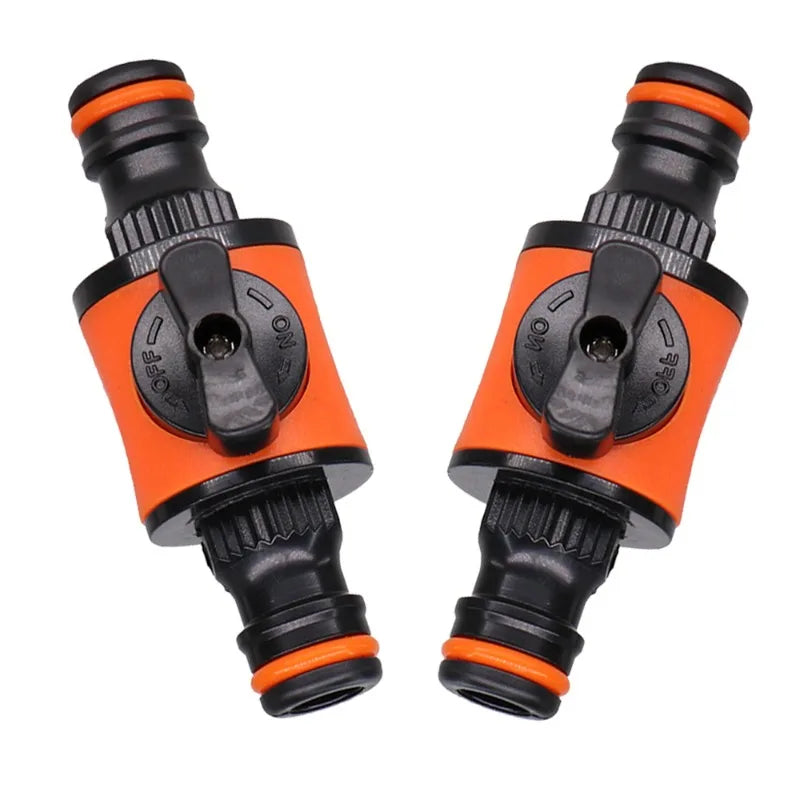 16mm Garden Hose Shut-Off Valve - Plastic Quick-Connect Tubing Tap Adapter for Irrigation, Watering and Car Washing