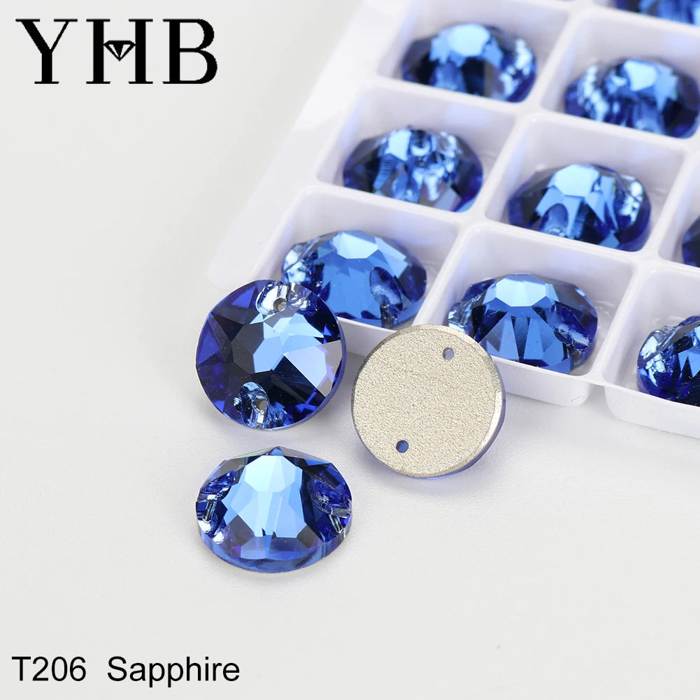 YHB XIRIUS AB Moonlight Glass Crystal — Flatback Sew-On Rhinestones for Garments, Clothes & Bags