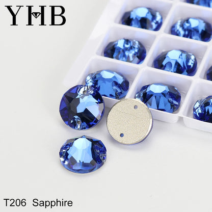 YHB XIRIUS AB Moonlight Glass Crystal — Flatback Sew-On Rhinestones for Garments, Clothes & Bags