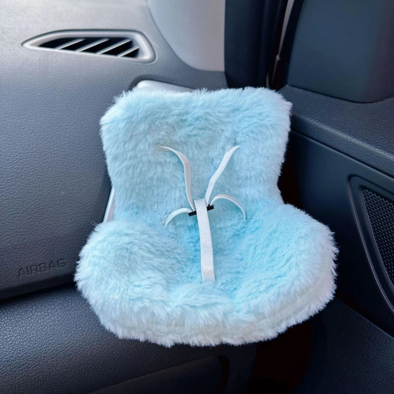 Mini Plush Doll Safety Seat — Kawaii Labubu Idol Kpop Plush Car Air Freshener & Ornament Gift