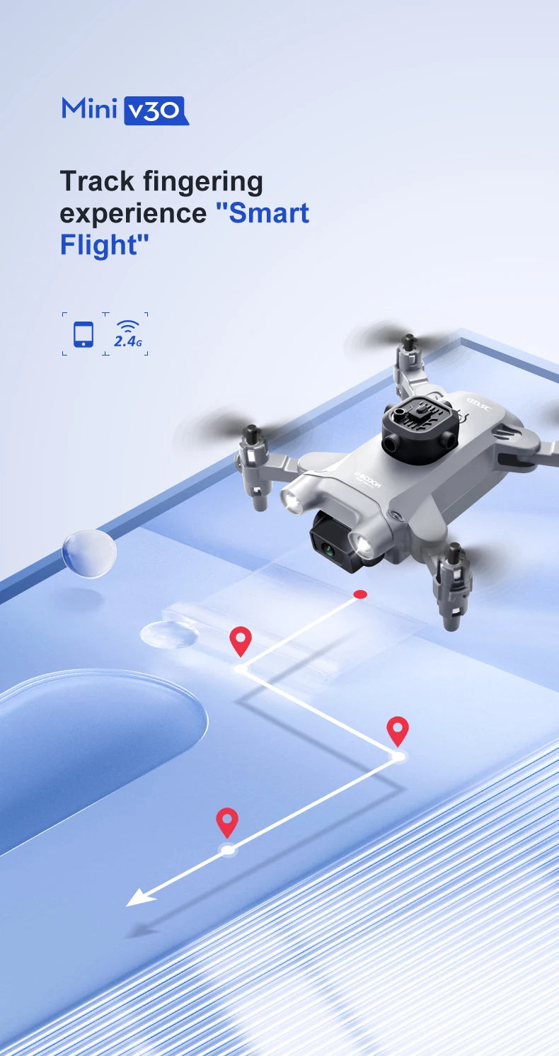 4DRC V30 Mini Drone – 4K/1080P HD Camera FPV RC Quadcopter with 5-Sided Obstacle Avoidance, Toy Gift Helicopter