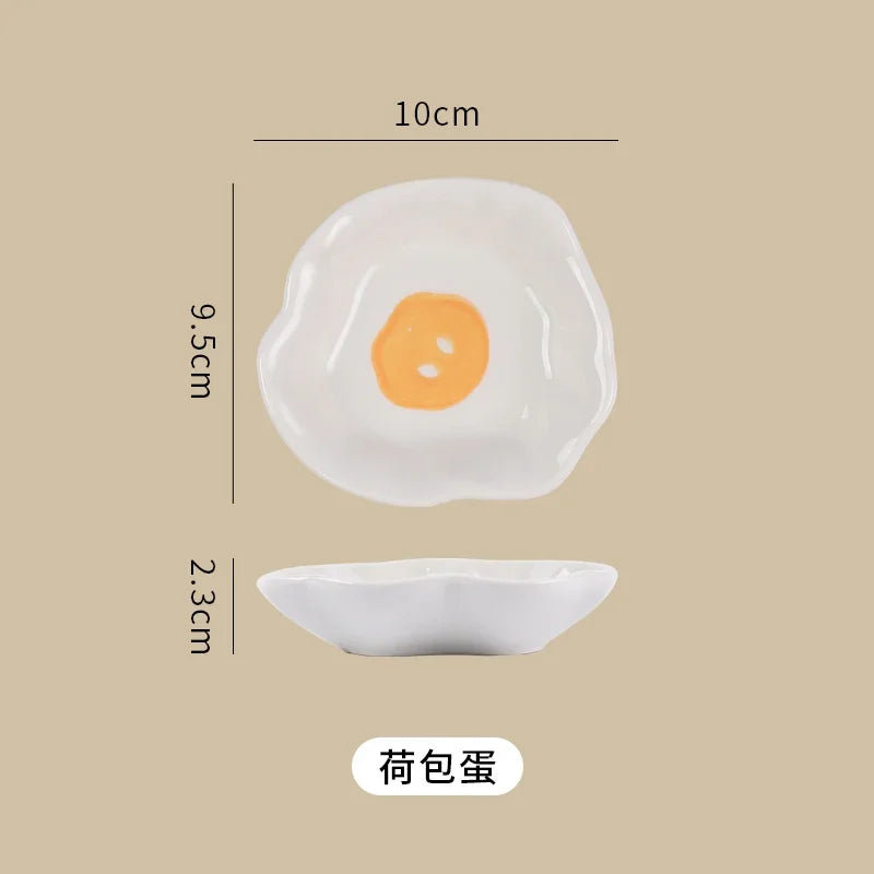 Ceramic Cute Cloud Dipping Sauce Dish — Hot Pot Seasoning Bowl, Soy Vinegar Plate, Salad & Dessert Tableware for Kitchen