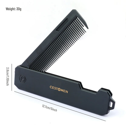 2-in-1 Pocket Folding Comb – Wide Tooth & Beard Comb for Hair Styling and Barber Use