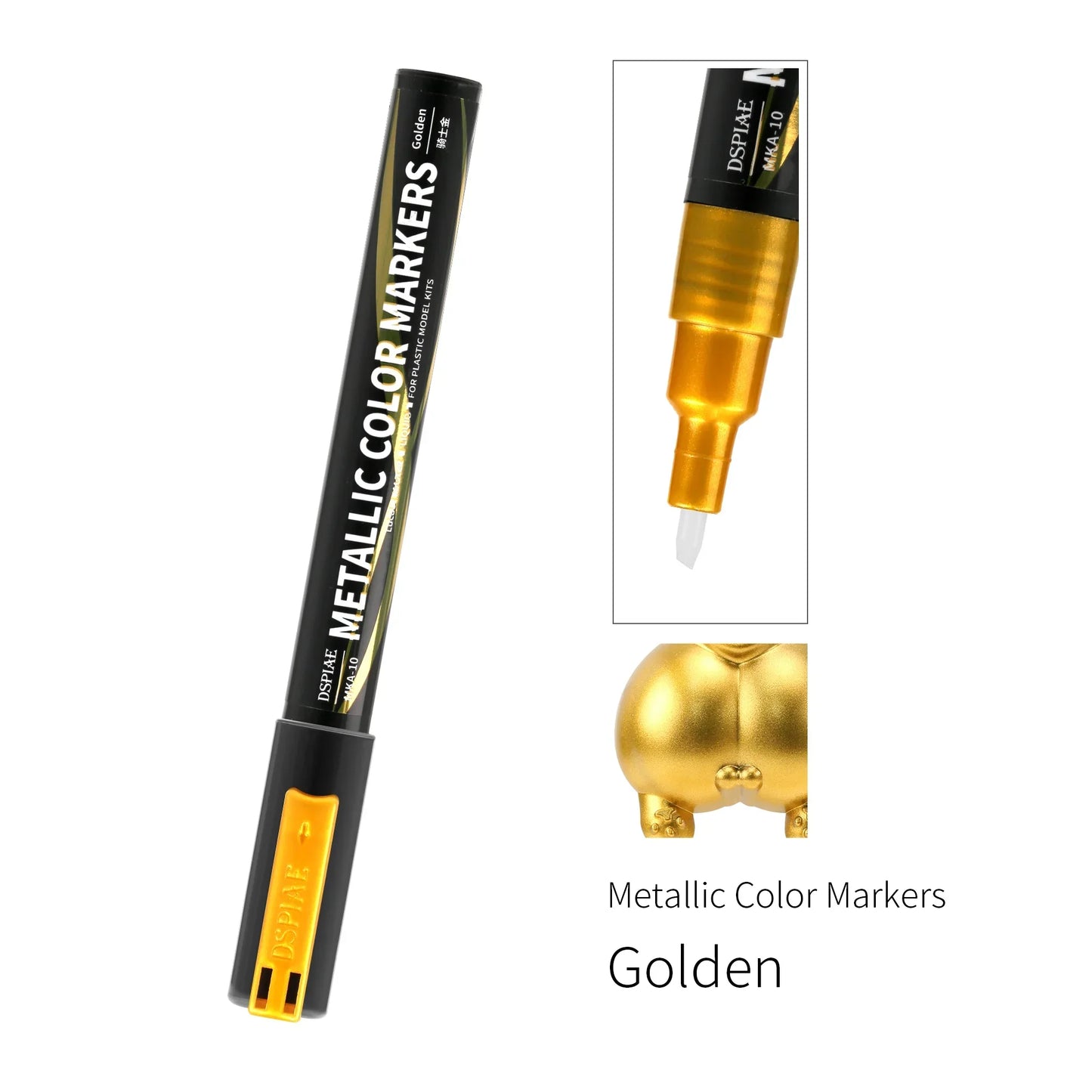 DSPIAE MKA Super Metallic Brush Marker Pens – Water-Based Eco-Friendly Paint Pens (Pink, Orange, Red, Blue, Green, Silver, Gold)